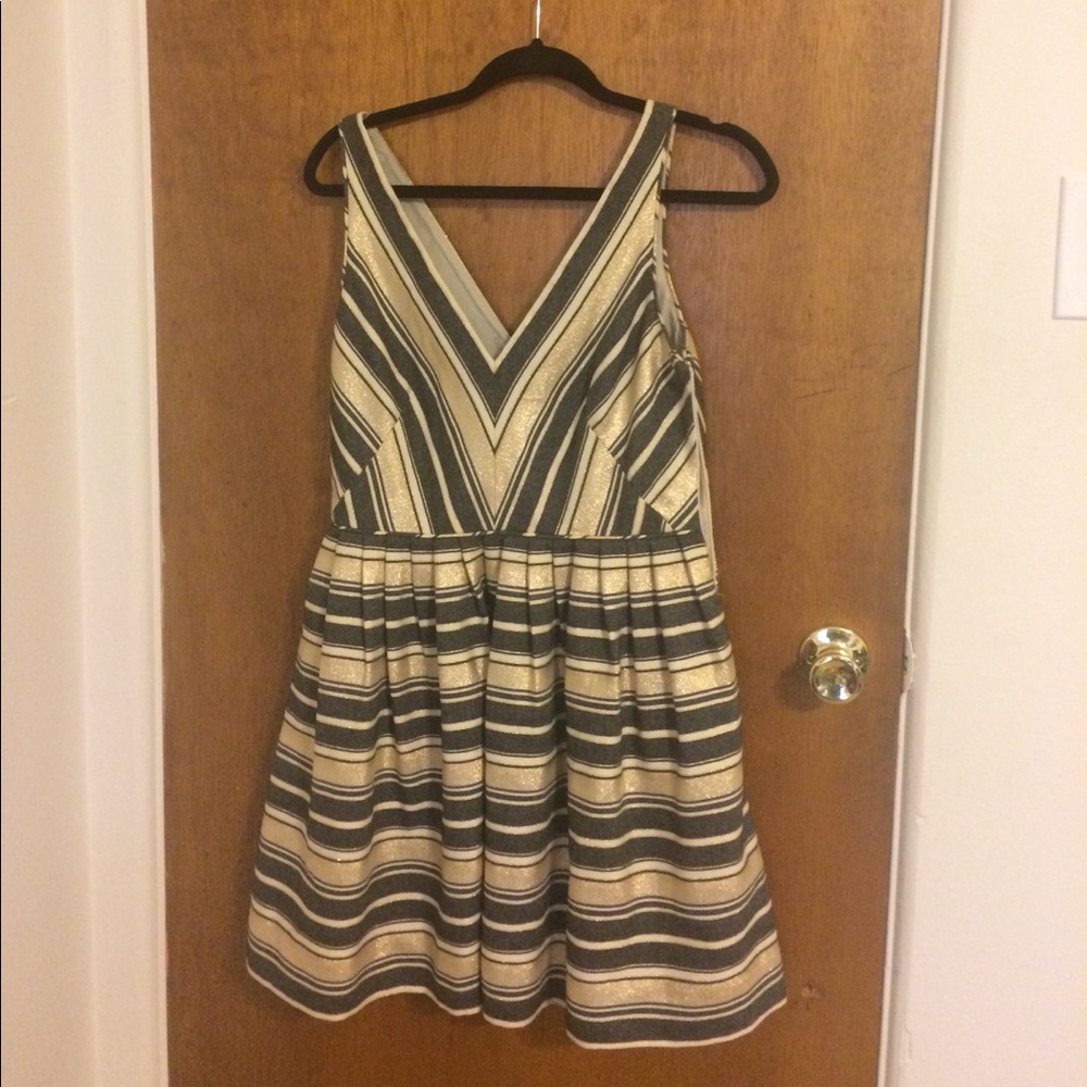 J. Crew Black and Gold Party Dress